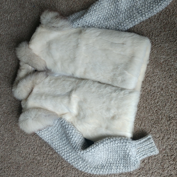 Niki Rabbit Fur Coat Large - Picture 1 of 12